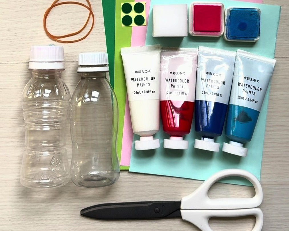 2歳児向けのあじさい製作の材料の画像