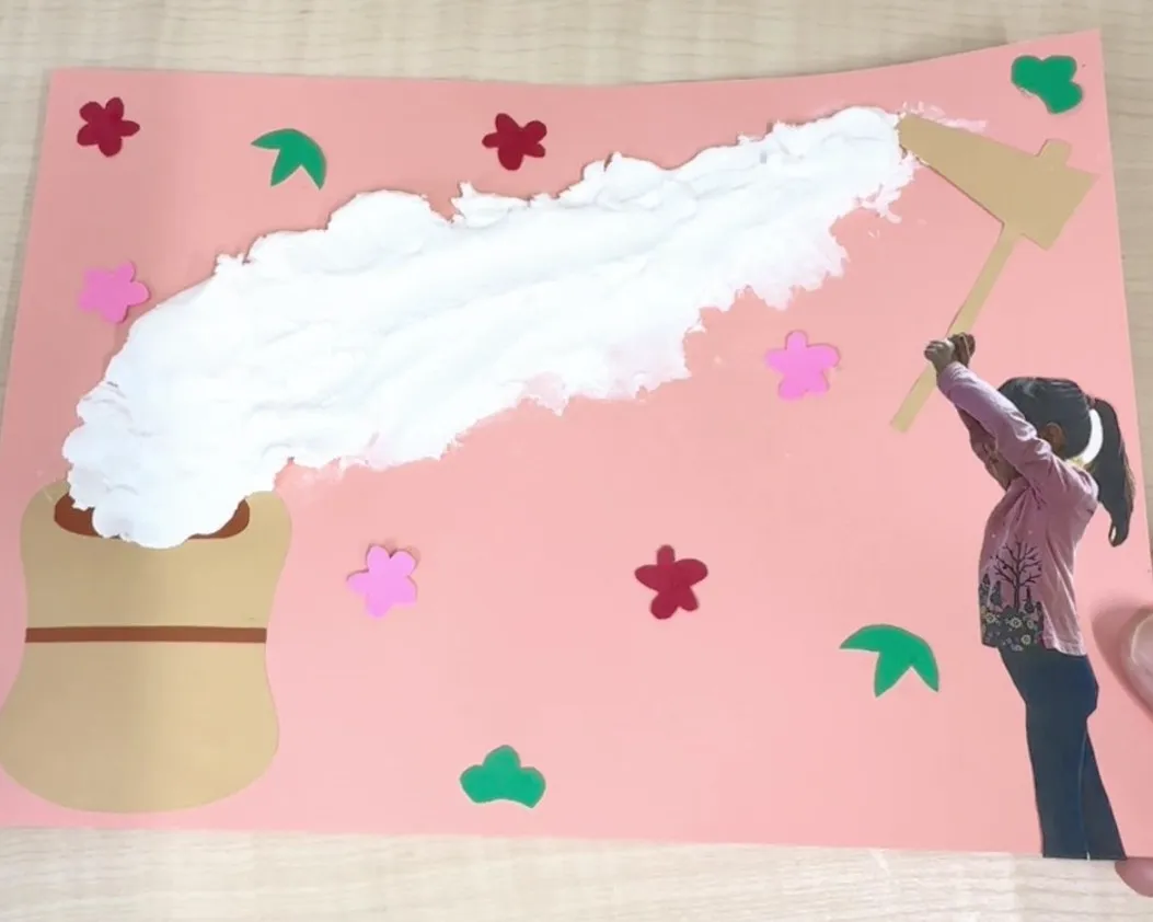 用紙の空いているスペースにパーツを貼りつけるイメージ